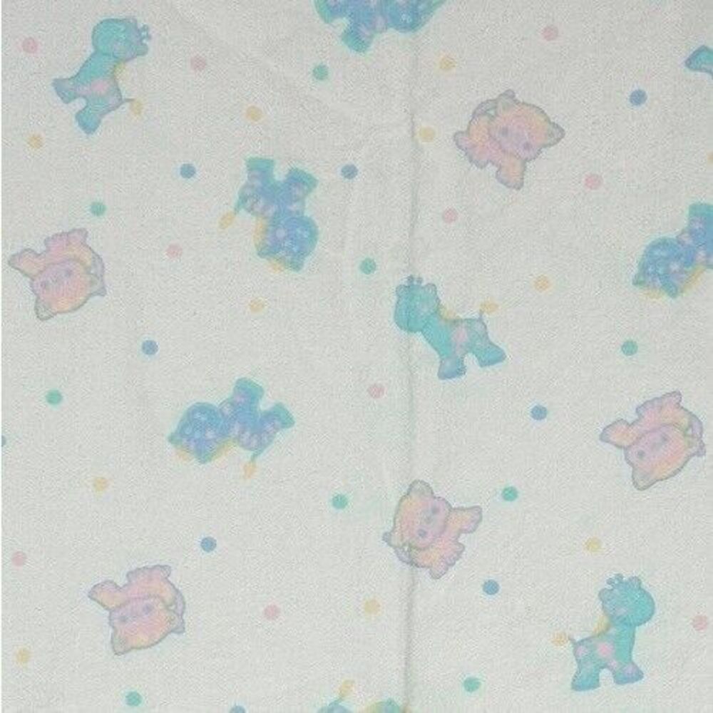Vintage Honors Baby Receiving Blanket Animals Giraffe‎ Pastel White Zebra Pig